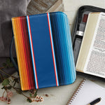 Vintage Mexican Blanket Pattern Print Leather Bible Cover