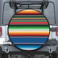 Vintage Mexican Blanket Pattern Print Leather Spare Tire Cover