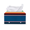 Vintage Mexican Blanket Pattern Print Leather Tissue Box Cover