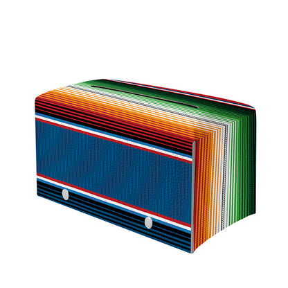 Vintage Mexican Blanket Pattern Print Leather Tissue Box Cover