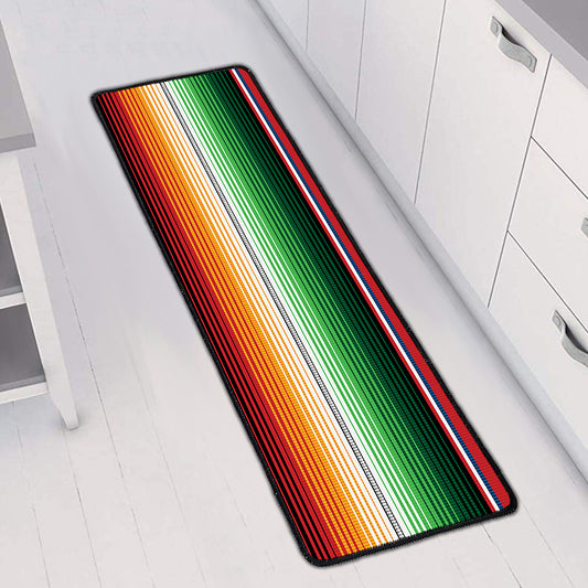 Vintage Mexican Blanket Pattern Print Long Kitchen Mat