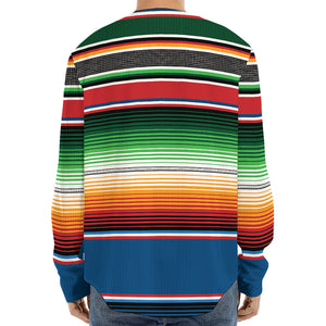 Vintage Mexican Blanket Pattern Print Long Sleeve Baseball Jersey