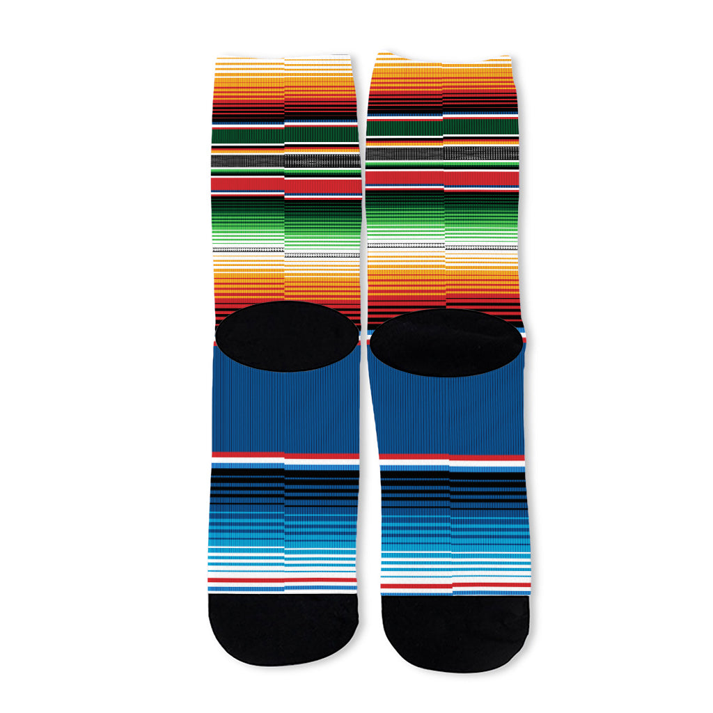 Vintage Mexican Blanket Pattern Print Long Socks