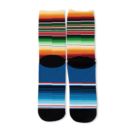 Vintage Mexican Blanket Pattern Print Long Socks