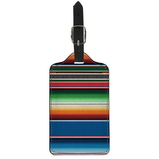 Vintage Mexican Blanket Pattern Print Luggage Tag