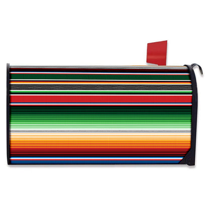 Vintage Mexican Blanket Pattern Print Mailbox Cover