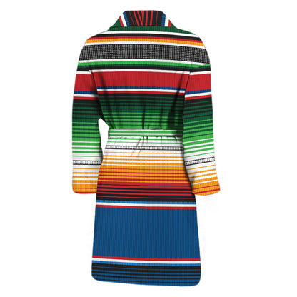 Vintage Mexican Blanket Pattern Print Men's Bathrobe