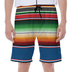Vintage Mexican Blanket Pattern Print Men's Beach Shorts