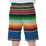 Vintage Mexican Blanket Pattern Print Men's Beach Shorts
