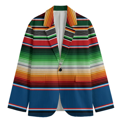 Vintage Mexican Blanket Pattern Print Men's Blazer