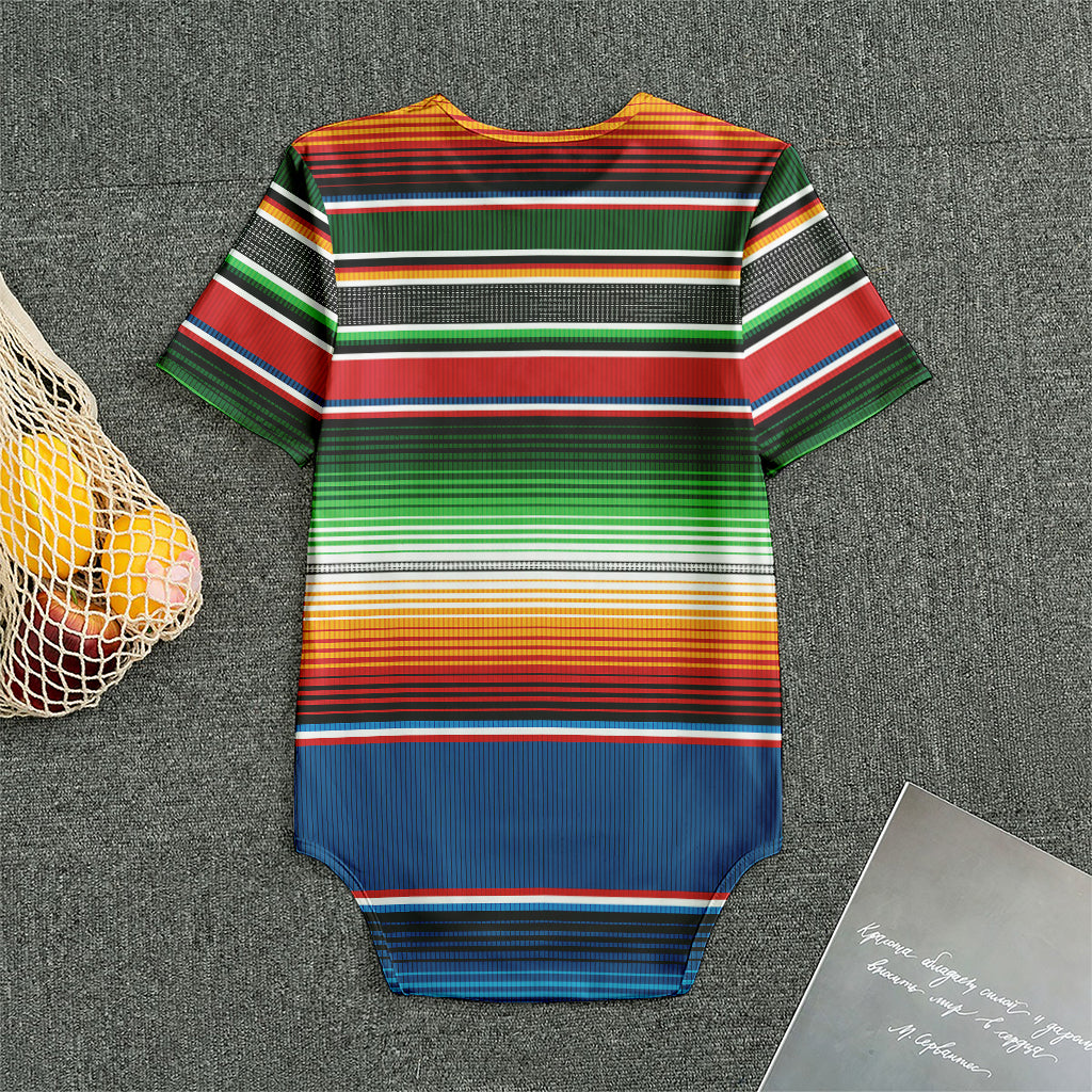 Vintage Mexican Blanket Pattern Print Men's Bodysuit