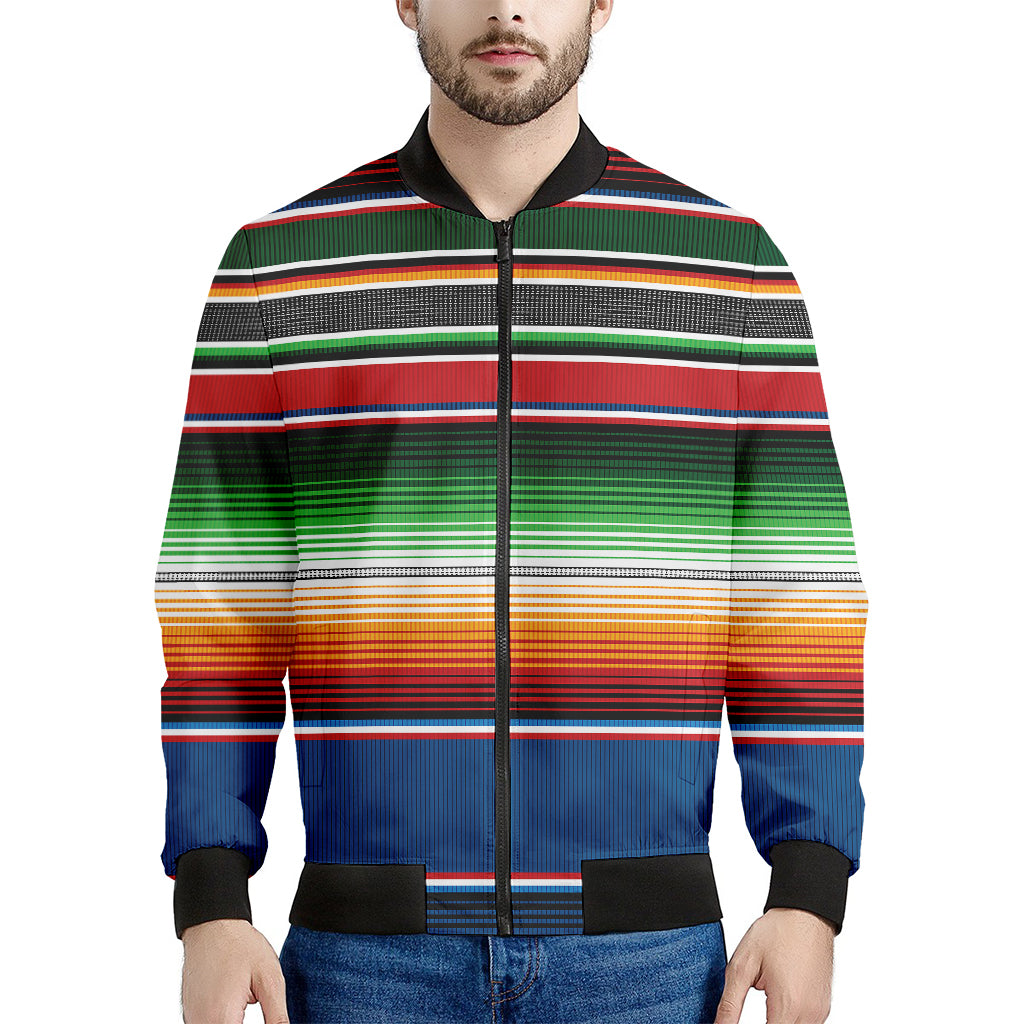 Vintage Mexican Blanket Pattern Print Men's Bomber Jacket