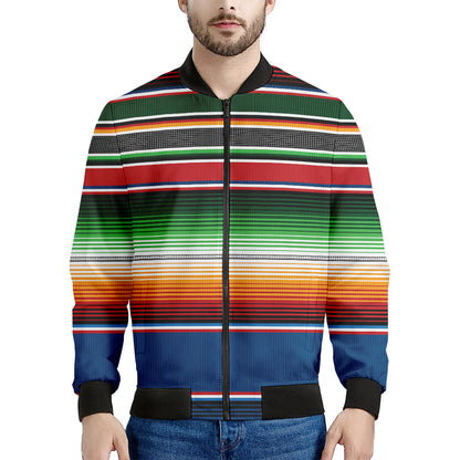 Vintage Mexican Blanket Pattern Print Men's Bomber Jacket