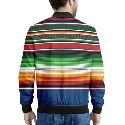 Vintage Mexican Blanket Pattern Print Men's Bomber Jacket