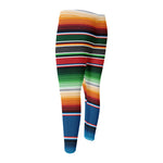 Vintage Mexican Blanket Pattern Print Men's Compression Pants