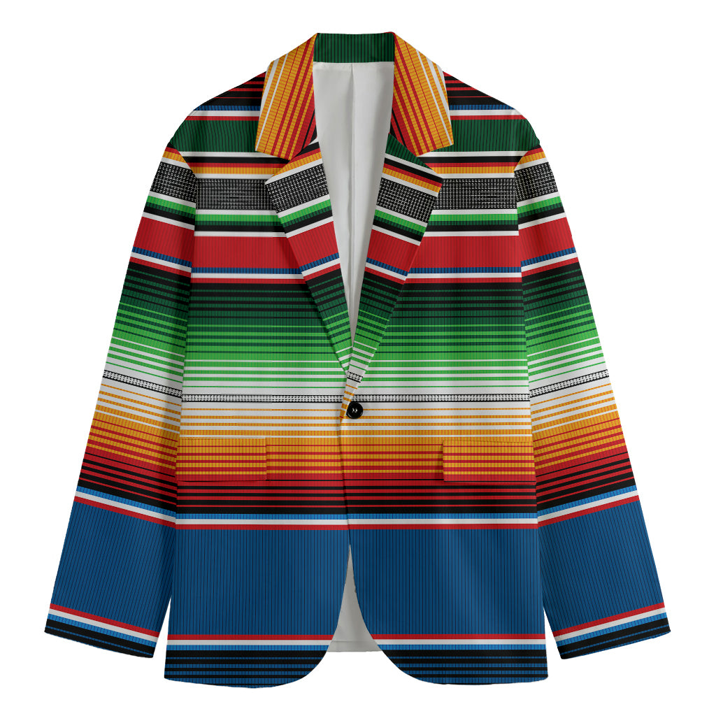 Vintage Mexican Blanket Pattern Print Men's Cotton Blazer