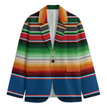 Vintage Mexican Blanket Pattern Print Men's Cotton Blazer
