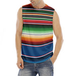 Vintage Mexican Blanket Pattern Print Men's Fitness Tank Top