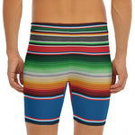 Vintage Mexican Blanket Pattern Print Men's Long Boxer Briefs