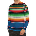 Vintage Mexican Blanket Pattern Print Men's Long Sleeve Rash Guard