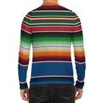 Vintage Mexican Blanket Pattern Print Men's Long Sleeve Rash Guard