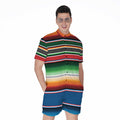 Vintage Mexican Blanket Pattern Print Men's Romper