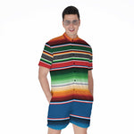 Vintage Mexican Blanket Pattern Print Men's Rompers