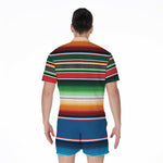 Vintage Mexican Blanket Pattern Print Men's Rompers