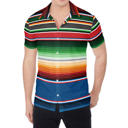 Vintage Mexican Blanket Pattern Print Men's Shirt