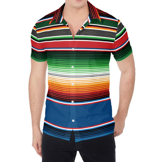 Vintage Mexican Blanket Pattern Print Men's Shirt