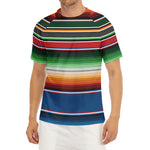 Vintage Mexican Blanket Pattern Print Men's Short Sleeve Rash Guard