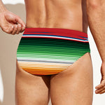 Vintage Mexican Blanket Pattern Print Men's Swim Briefs