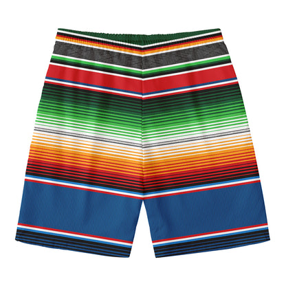 Vintage Mexican Blanket Pattern Print Men's Swim Trunks