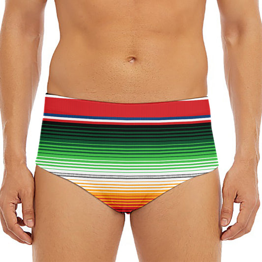 Vintage Mexican Blanket Pattern Print Men's Triangle Swim Briefs