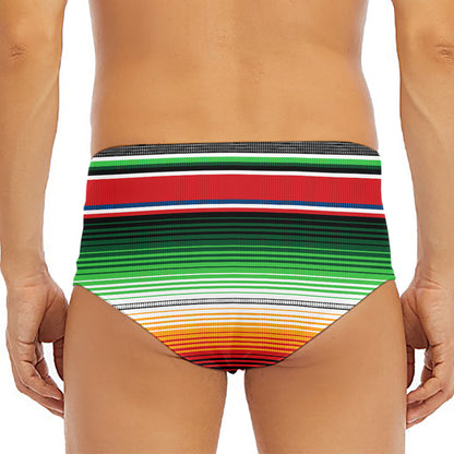 Vintage Mexican Blanket Pattern Print Men's Triangle Swim Briefs