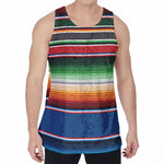 Vintage Mexican Blanket Pattern Print Men's Velvet Tank Top