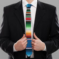 Vintage Mexican Blanket Pattern Print Necktie