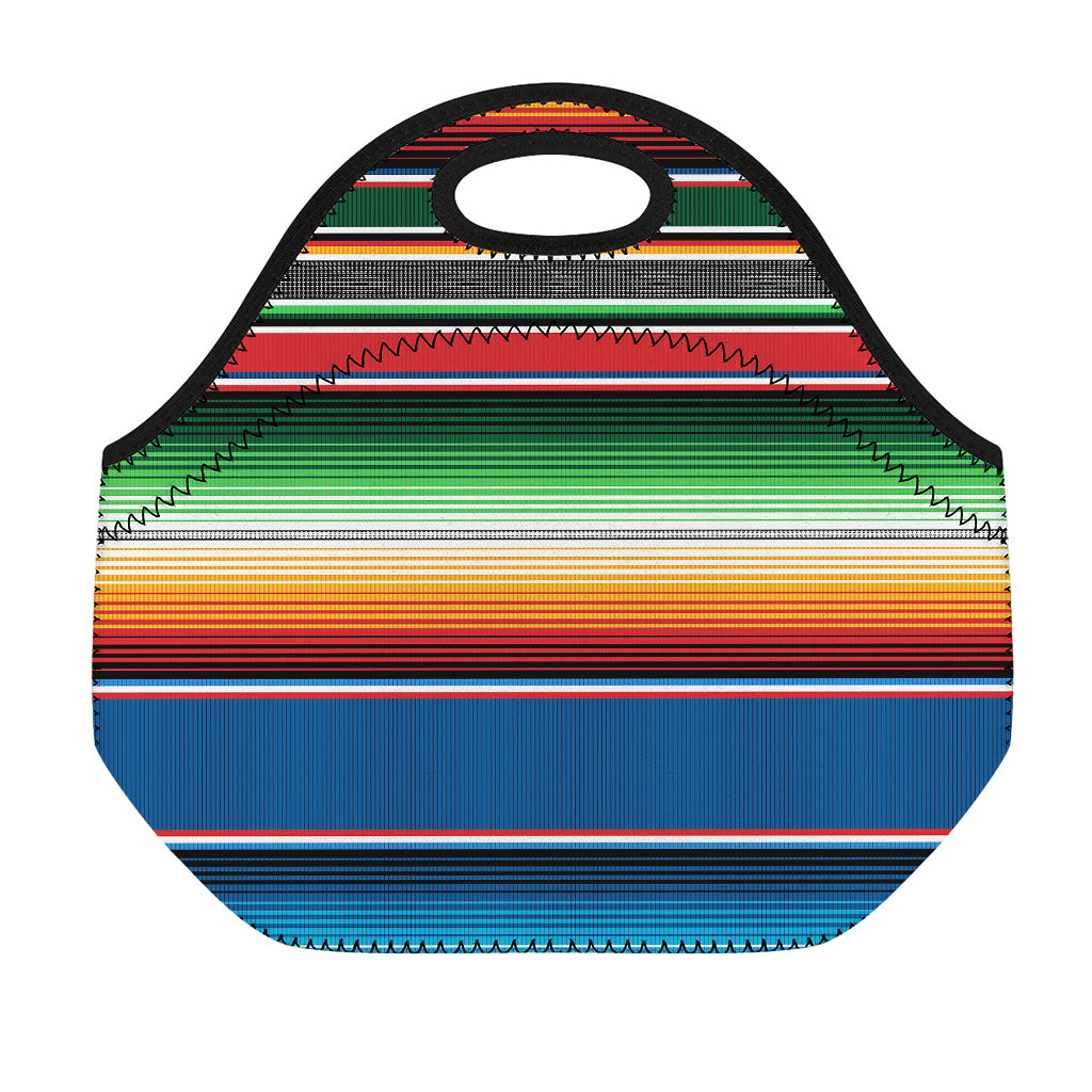 Vintage Mexican Blanket Pattern Print Neoprene Lunch Bag