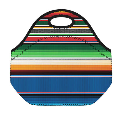 Vintage Mexican Blanket Pattern Print Neoprene Lunch Bag