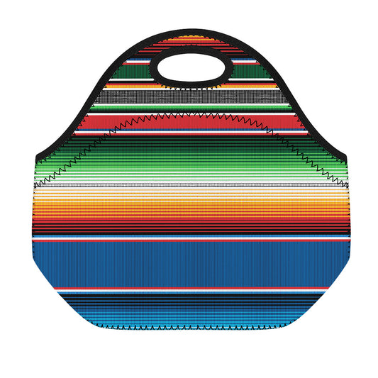Vintage Mexican Blanket Pattern Print Neoprene Lunch Bag