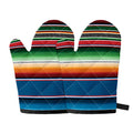 Vintage Mexican Blanket Pattern Print Oven Mitts