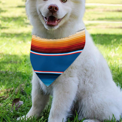 Vintage Mexican Blanket Pattern Print Over The Collar Dog Bandana