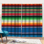 Vintage Mexican Blanket Pattern Print Pencil Pleat Curtains
