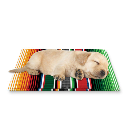 Vintage Mexican Blanket Pattern Print Pet Cooling Mat Cover