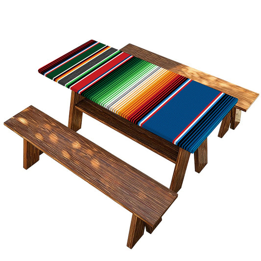 Vintage Mexican Blanket Pattern Print Picnic Table Cover