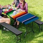 Vintage Mexican Blanket Pattern Print Picnic Table Cover