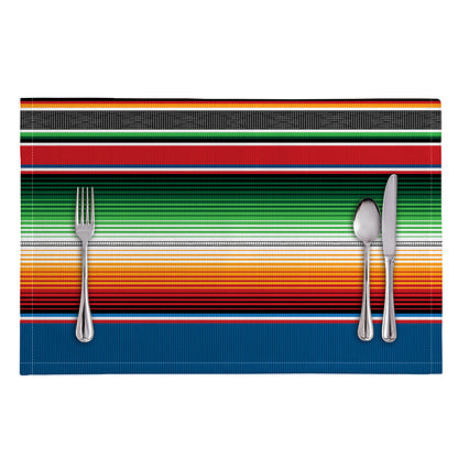 Vintage Mexican Blanket Pattern Print Placemat