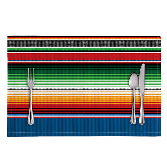 Vintage Mexican Blanket Pattern Print Placemat