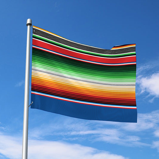 Vintage Mexican Blanket Pattern Print Polyester Flag