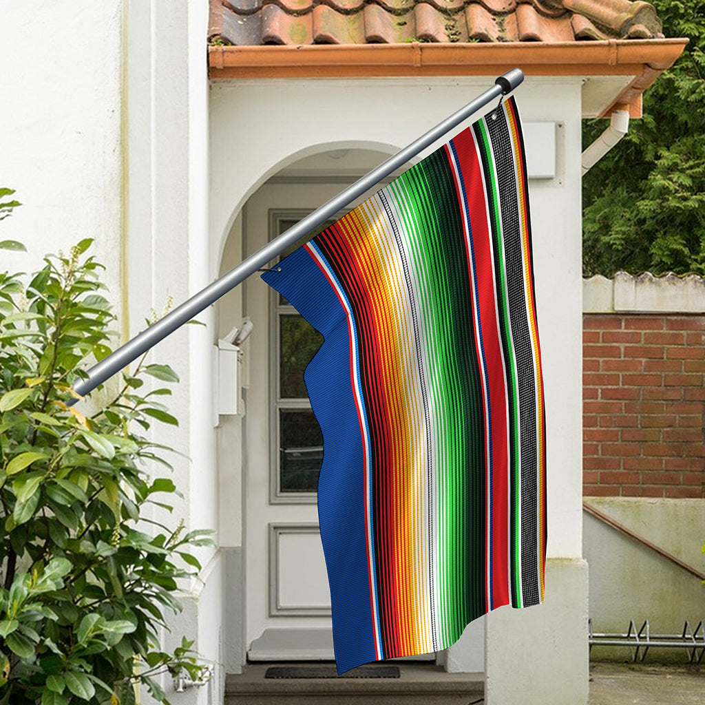 Vintage Mexican Blanket Pattern Print Polyester Flag